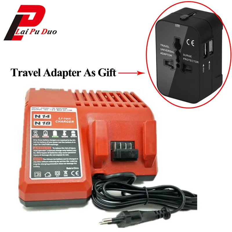 Replacement Cordless Drill Battery Charger For Milwaukee 48 11 1828 li