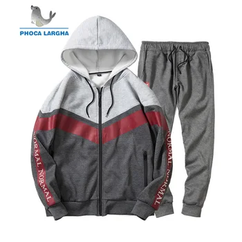 

2018 Casual Tracksuit Men's set Winter Brand Two Piece Sets Mens Joggers Hip Hop Zipper Hooded Sweatshirt Jacket+Pant Suit Male