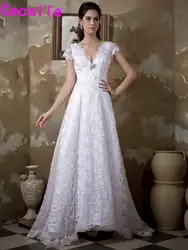 2019 реальные изображения трапециевидные кружевные скромные свадебные платья с рукавами прозрачные винтажные кружевные свадебные платья с