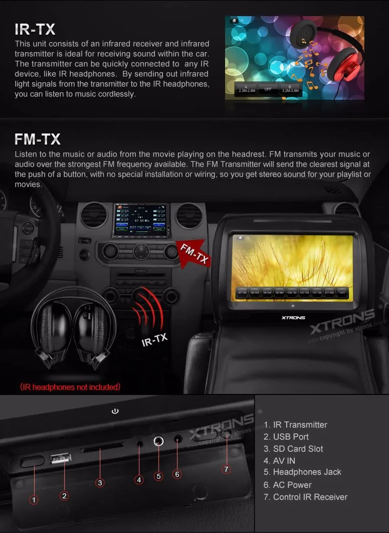 Top 2x9" Black Color Touch Screen Car Headrest DVD Player with 2 IR Headphones 8 Bits & 32 Bits Games (Beige & Grey Optional) 5 Top 2x9" Black Color Touch Screen Car Headrest DVD Player with 2 IR Headphones 8 Bits & 32 Bits Games (Beige & Grey Optional) 5