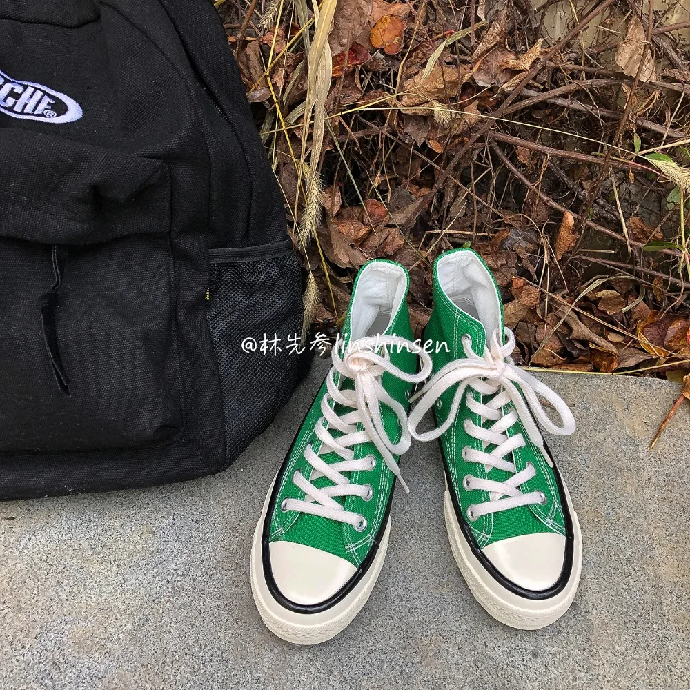 

Green Canvas Women Shoes 2019 New Breathable High-top Outdoor Ladies Casual Sneakers Lace-up Leisure Footwear