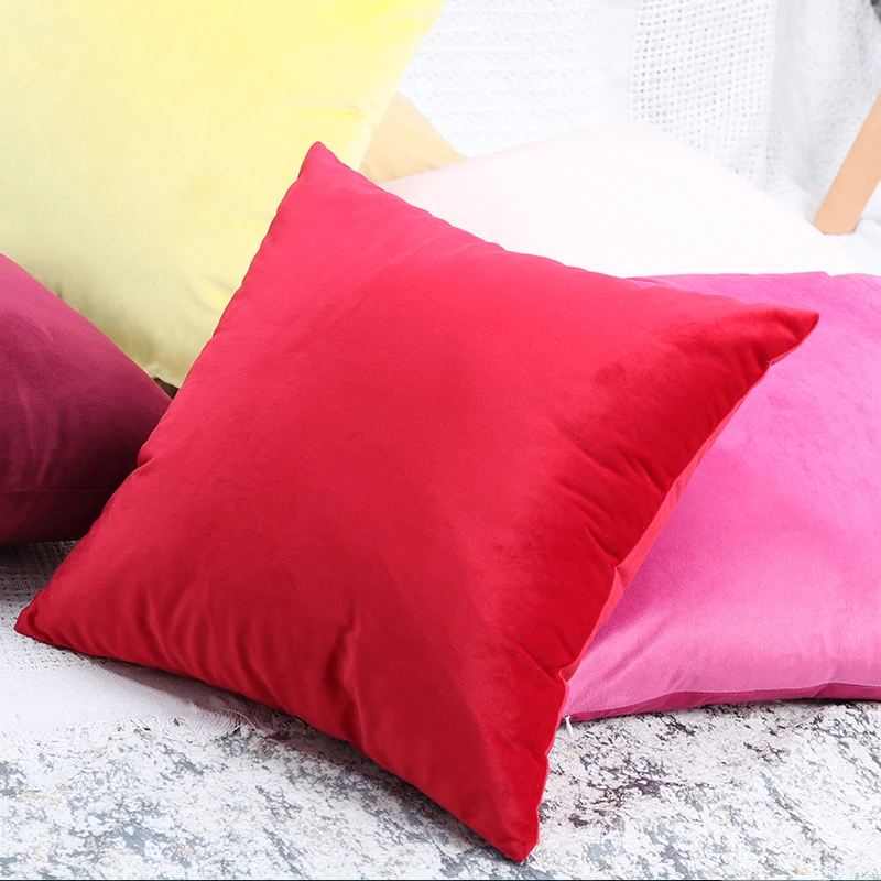 Luxury Gray Blue Green Yellow Pink White Black Velvet Cushion Cover Pillow Cover Pillow Case Home Decorative Sofa Throw Pillows