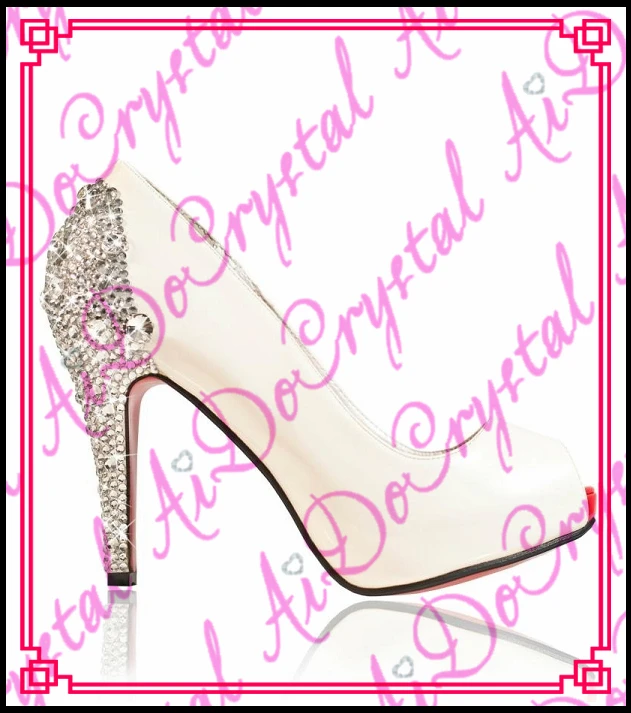 

Aidocrystal Big Size 35-44 2017 New Fashion high heels women pumps thin heel classic white sexy prom wedding shoes