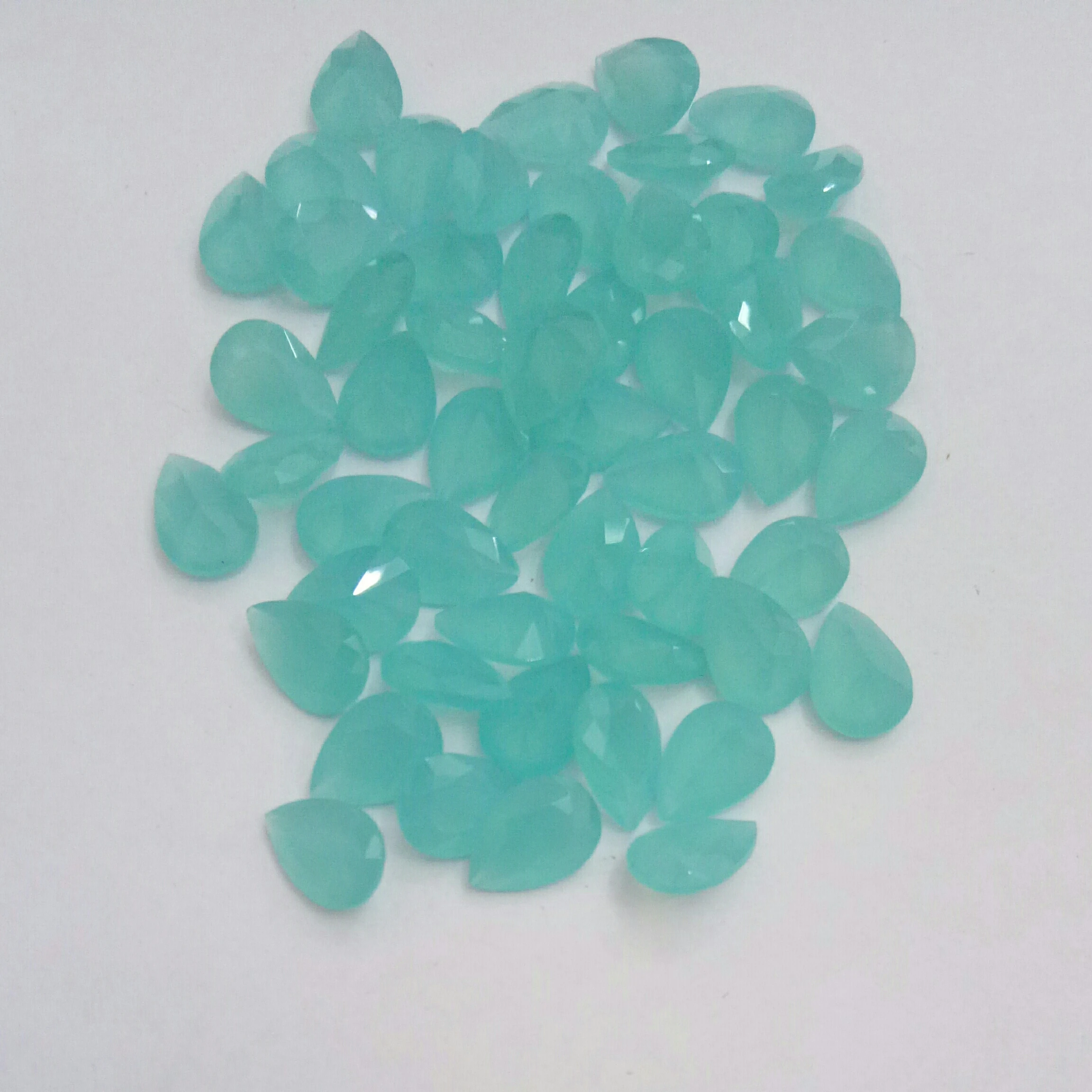 150pcs Pear 3*5mm 13*18mm Sea Green Color Glass Gems Glass Beads Glass Stone Synthetic Glass