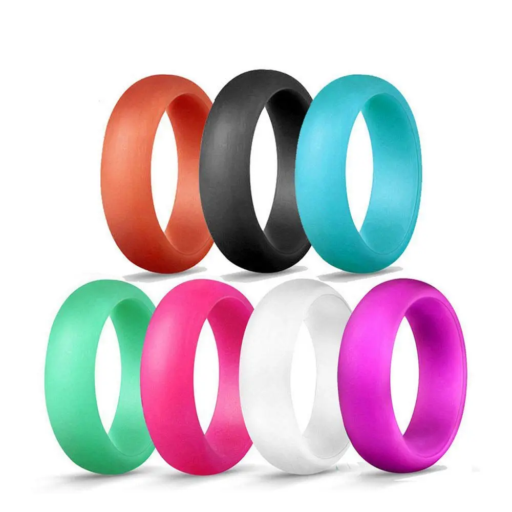 Silicone Wedding Ring 7 Pack for Women/Men,Wedding Band Various Colors for Sports,Gym,Outdoors 5