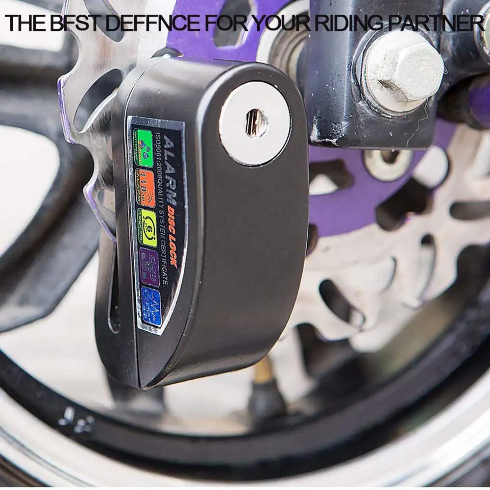 

Lonleap Motor Lock Bicycle Anti-theft Wheel Disc Brake Lock Security Alarm Black 110dB Security Lock