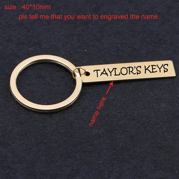 

Personalized Custom Name Fashion Keychain Engraved Taylor's Keys For Lovers Friends Trendy Gift House Owner Holder Key Ring