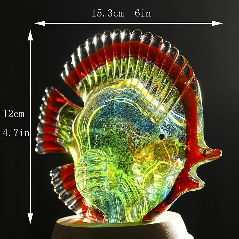 H& D ручная выдувная красочная пятнистая тропическая стеклянная Рыбная скульптура художественные стеклянные Коллекционные сувениры домашний стол офисное украшение орнамент