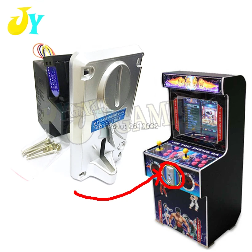 

Plastic Panel Advanced Front Entry CPU JY-100F Coin Selector Coin Acceptor Arcade Games Coin Slot For Vending Machine