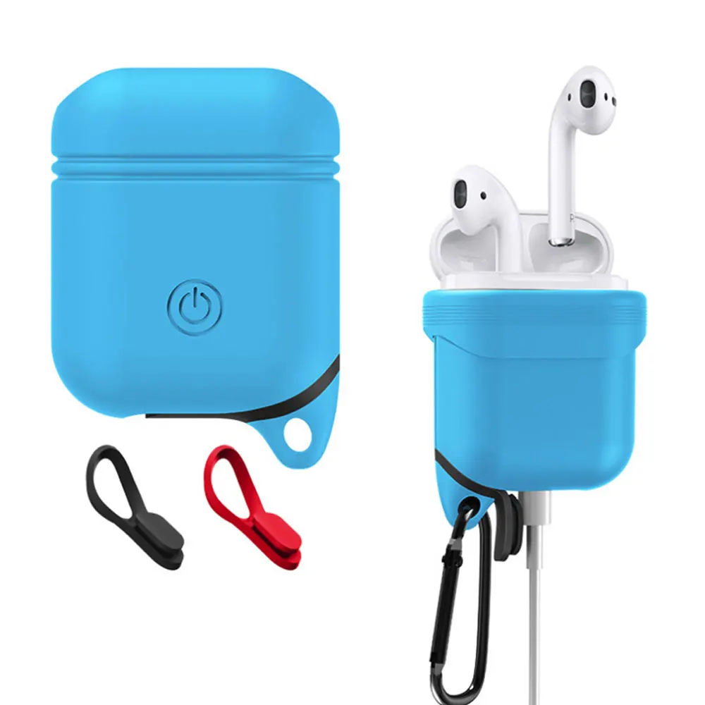 

Soft Silicone Cover For Apple Airpods Waterproof Shockproof Protector Case Sleeve Pouch For Air Pods Earphone With Hook