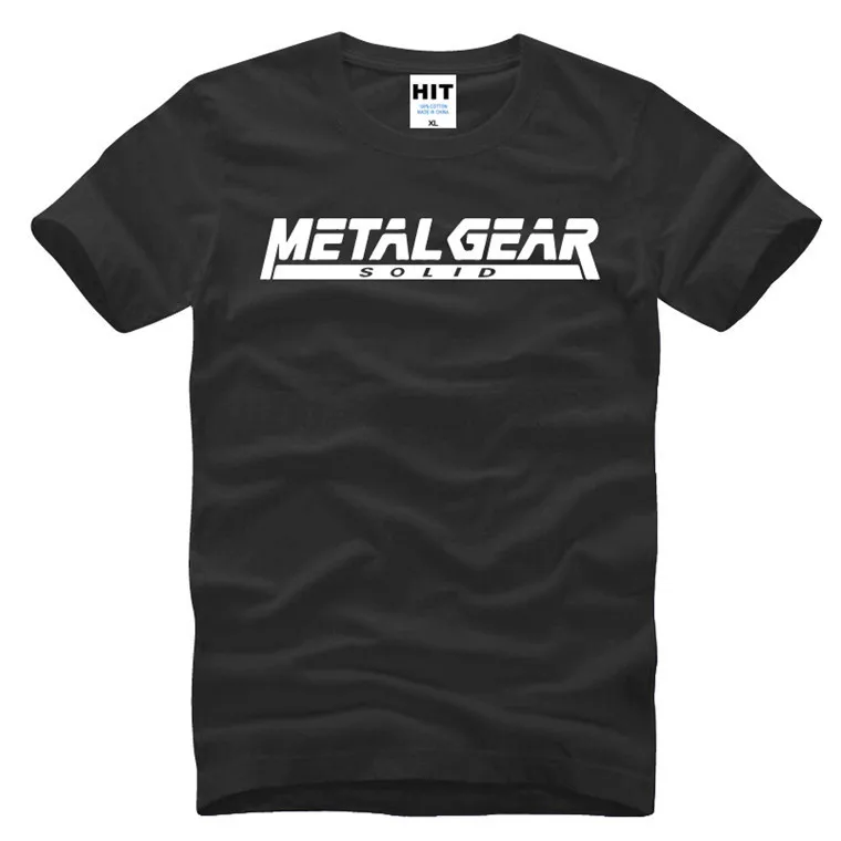 Игра MGS Metal gear, одноцветная Мужская футболка с буквенным принтом, футболка, новая хлопковая футболка с коротким рукавом, футболка, Camisetas Masculina