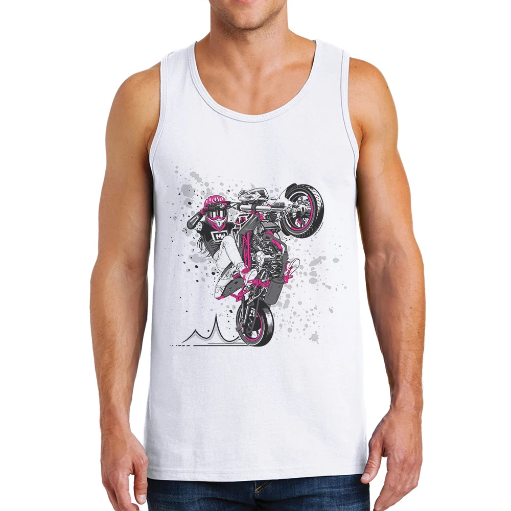 

Fashion Nova Moda Hombre 2019 Mens Tank Tops Sleeveless Shirt Man Undershirt Men Cotton Racing Motorcycle Printing Male Gym Vest