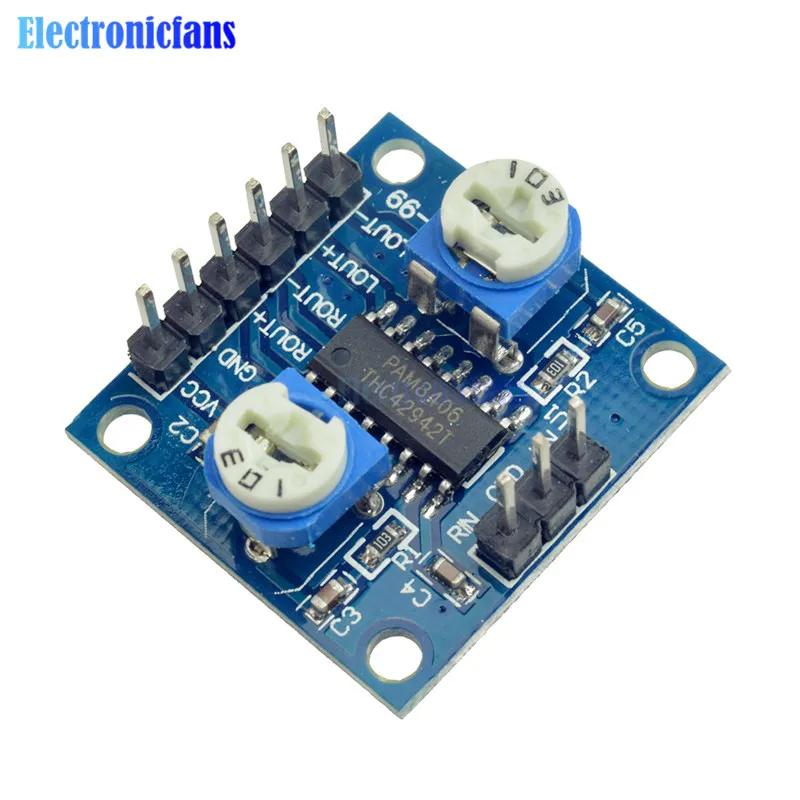 PAM8406 Digital Amplifier Board With Volume Potentiometer 5Wx2 Stereo M70
