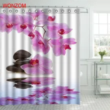 WONZOM Stone Waterproof Shower Curtain Serenity Bathroom Decor Elegant Flower Decoration Cortina De Bano 2017 Bath Curtain Gift WONZOM Stone Waterproof Shower Curtain Serenity Bathroom Decor Elegant Flower Decoration Cortina De Bano 2017 Bath Curtain Gift
