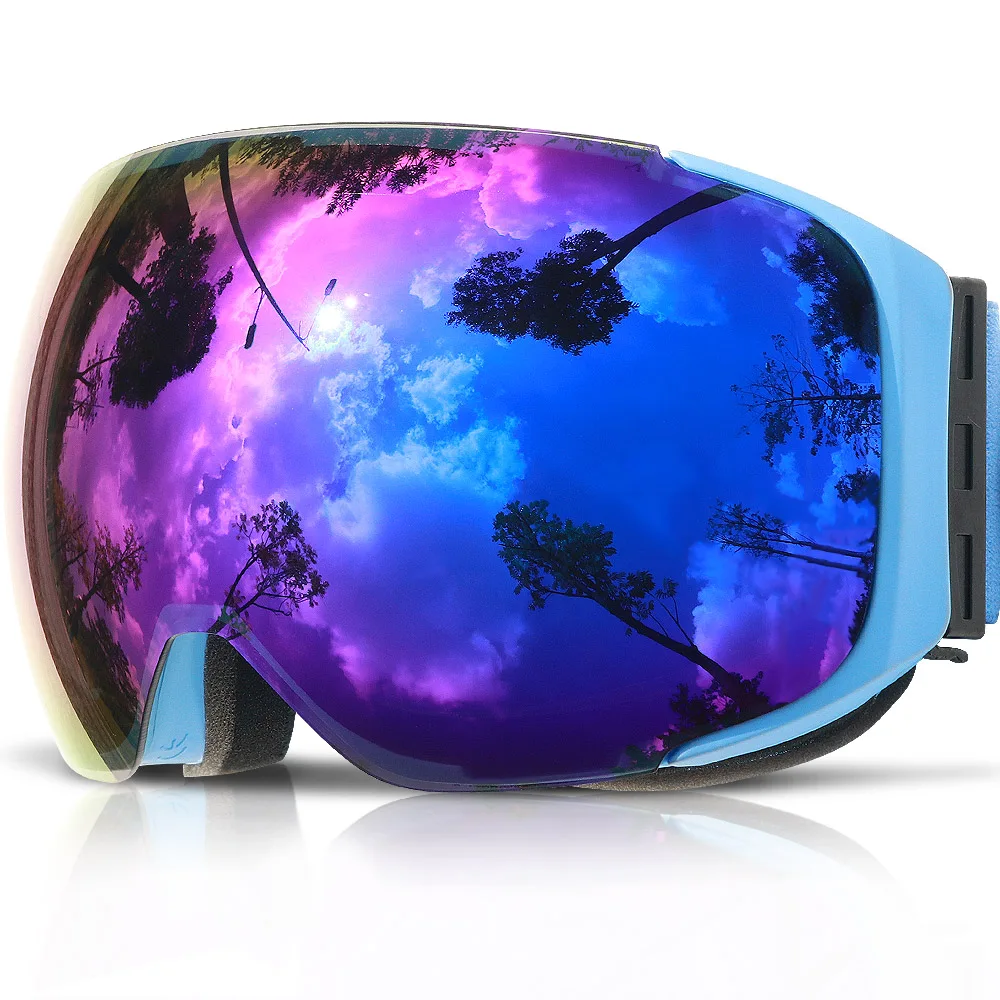 COPOZZ sin marco magnético gafas de esquí con la Noche de esquí lente Anti-niebla UV400 Snowboard protección gafas para hombres y las mujeres