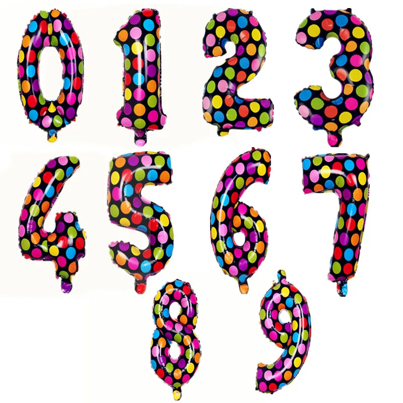 16 дюймов животные номер фольги шары Дети День рождения воздушные шары Свадебный декор цифры шары детские игрушки, принадлежности для вечеринок - Цвет: balck point