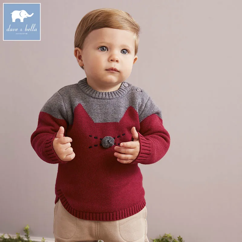 DB5559 dave bella autumn infant baby boys cotton pullover wool sweater