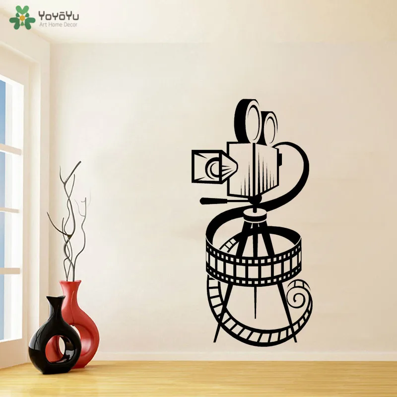 Yoyoyu Wall Decal Movie Camera Movie Reel Wall Stickers Home