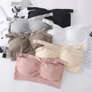 

Women Seamless Bra Tube Top Sexy Lingerie Wrapped Chest Female Crop Top Sexy Underwear
