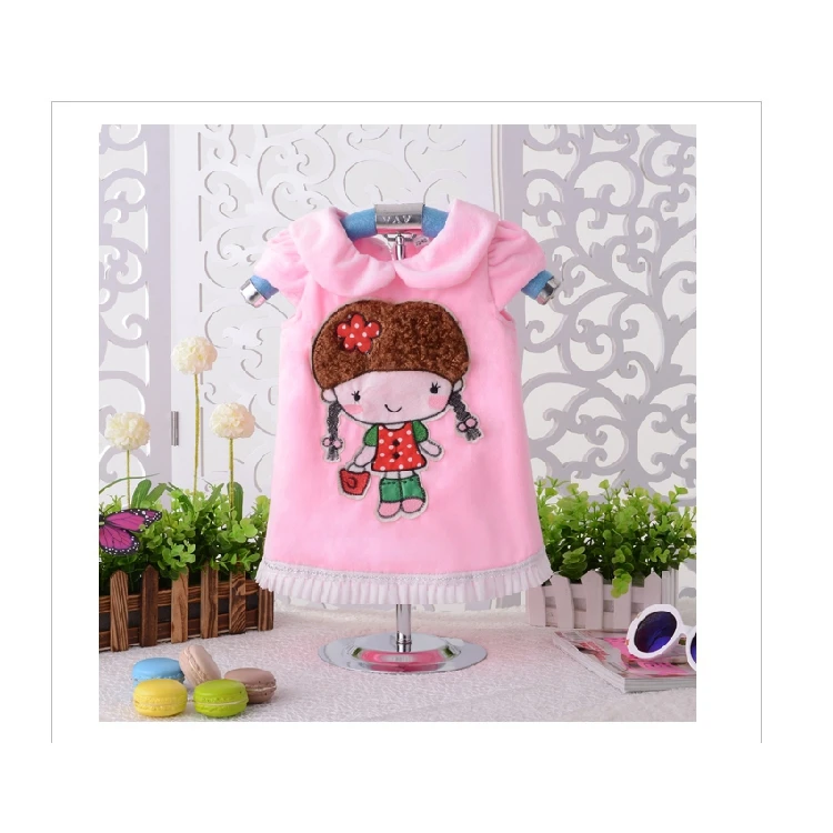 New Year baby dress baby velvet thickening vest 1 2 3 plus velvet thick princess dress