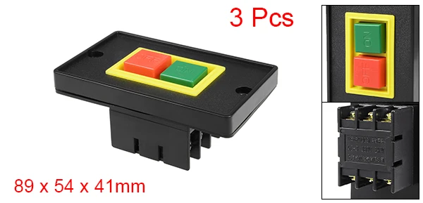 89 x 54 x 41mm UXCELL Start Stop ВКЛ/ВЫКЛ 2 положения кнопка с фиксацией переключатель 2KW или 10A KAO-5Mfor переключатель электрического инструмента Аксессуары 3 шт - Цвет: 89 x 54 x 41mm