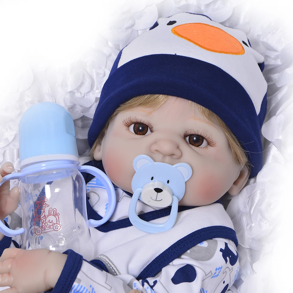 23 дюймов Boneca bebes reborn мальчик полный корпус силиконовый винил реборн Младенцы