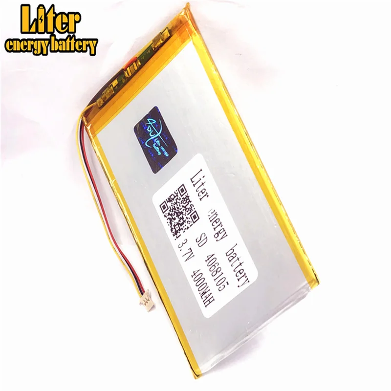 

1.0MM -3WIRE PLUG 4068105 3.7v 4000mah lipo battery in rechargeable Batteries MID tablet pc 7 inch