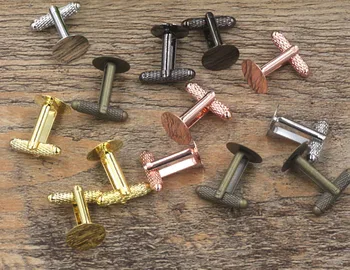 

6mm 8mm 10mm 12mm French Cufflinks Flat Circle Glue Pad Cabochon Base Men's Whorl Cuff Links Jewelry DIY Findings Accessories