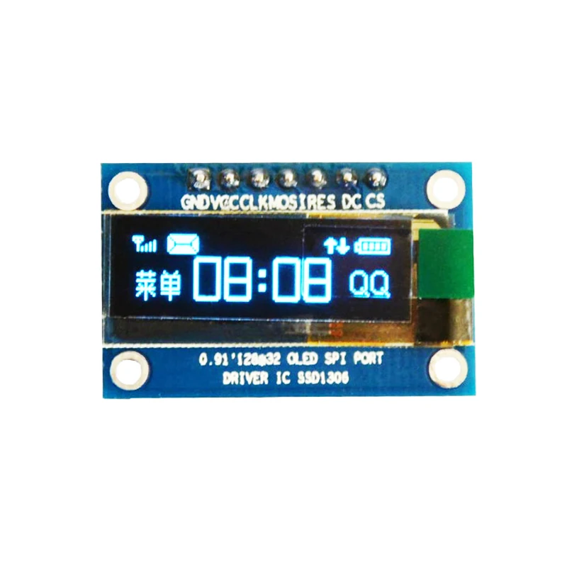 Светодиодный модуль 0 91 дюйма O синий светодиодный 91X32 ЖК дисплей SPI общения SSD1306