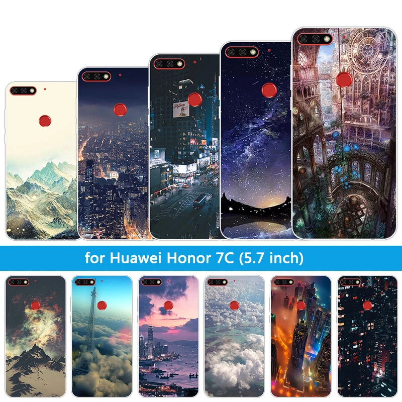 

for Huawei Honor 7C Aum-L41 Ultra-thin Shell Transparent Edge Soft TPU 5.7" for Huawei Honor 7 C Night Build Silicone Cases