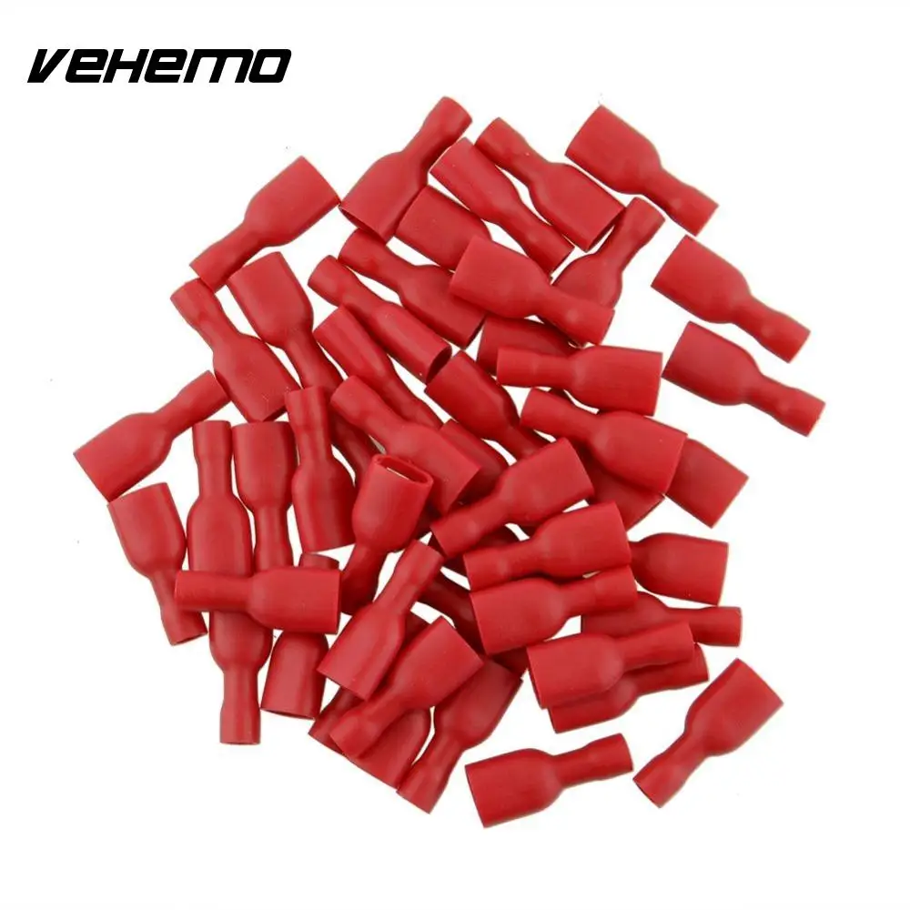 

Vehemo 50pair Red Insulated Red Spade Crimp Wire Cable Connectors Terminal Male/Female