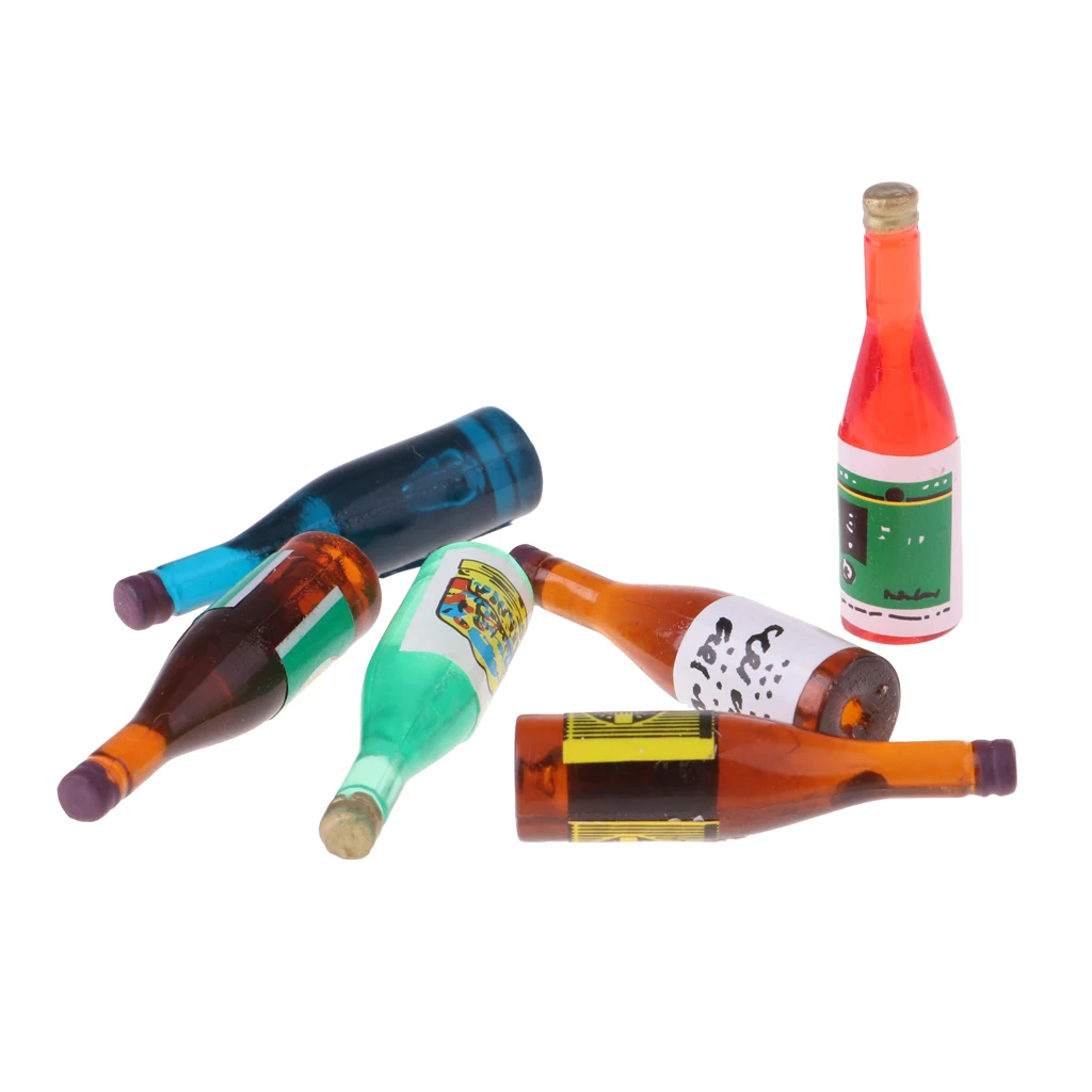 Kitchen Miniatures Decoration Drink Wine Juice Bottles for 1:12 Scale Dollhouse