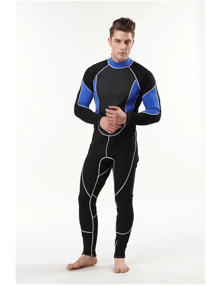 2mm Men Women wetsuit Long sleeved one piece Swimsuit neoprene Triathlon Diving suit Super Elastic Surf wet suit for cold water