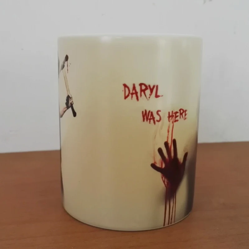 

Newest Design Zombie Magic Color Changing Coffee Mug printing with Walking Dead Bloody hands Daryl Tea cup