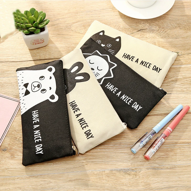 kawaii Bear Oxford cloth Pencil Case Office Student Pencil Cases Kalem Kutusu School Supplies Pen Box Astuccio Scuola