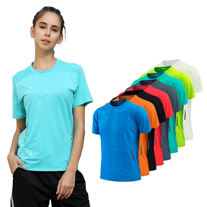 Yoga Running Tee Women Quick Dry Fitness Training Top Sports Mesh Print Short Sleeves Loose Outdoor T Shirt Women O Neck Workout