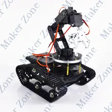 6 DOF автомобиль-установленный робот TR002, робот рука Танк автомобиль, металлические элементы, 6 шт. высокий крутящий момент сервоприводы для механического дизайна робот DIY