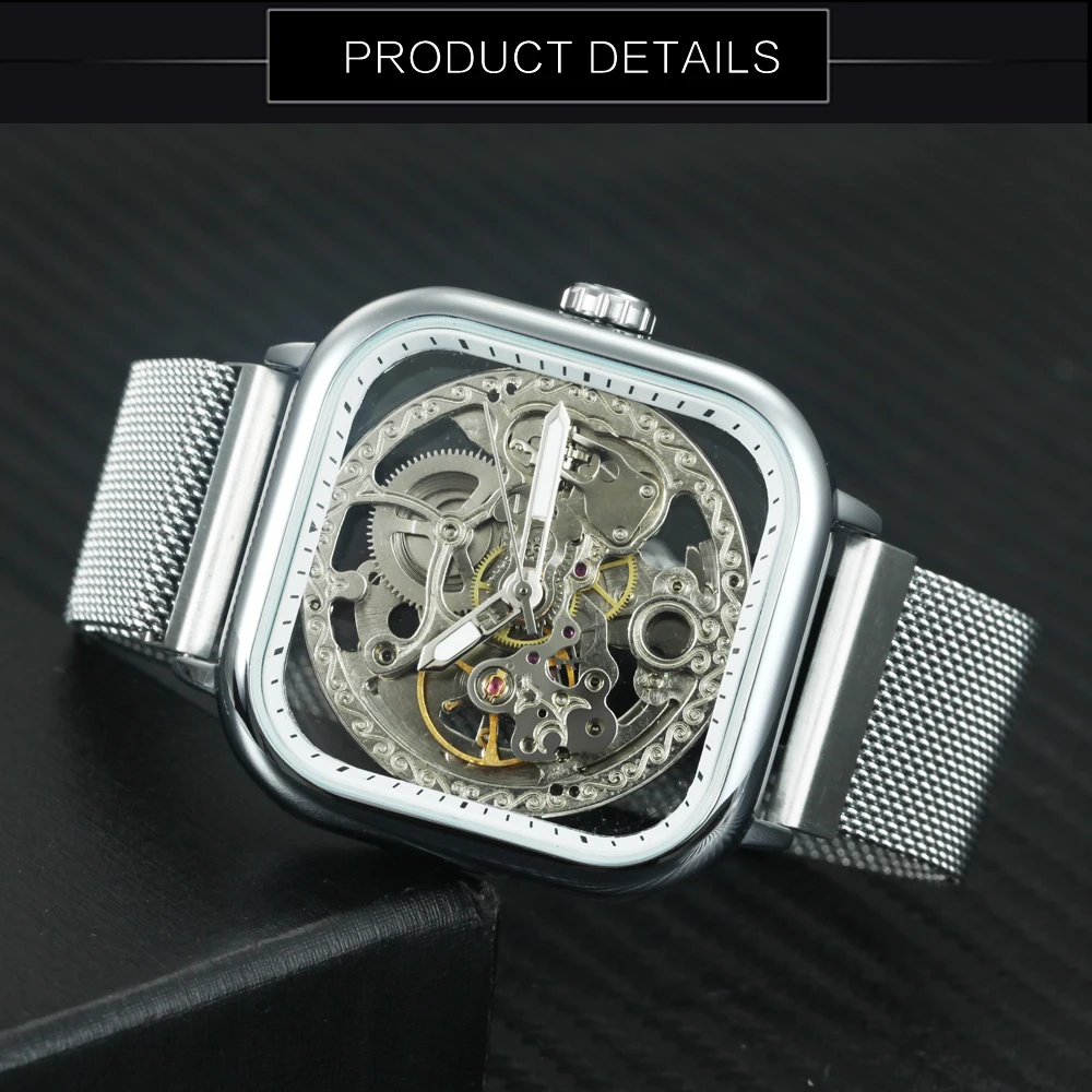 الفائز أزياء رجالي ساعات الأعلى العلامة التجارية الفاخرة التلقائي الميكانيكية ووتش الرجال الهيكل العظمي الطلب الهيب هوب ساعة اليد Relogio ...