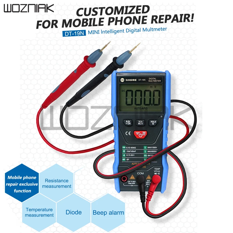 SUNSHINE DT-19N мини умный мультиметр для ремонта мобильных телефонов