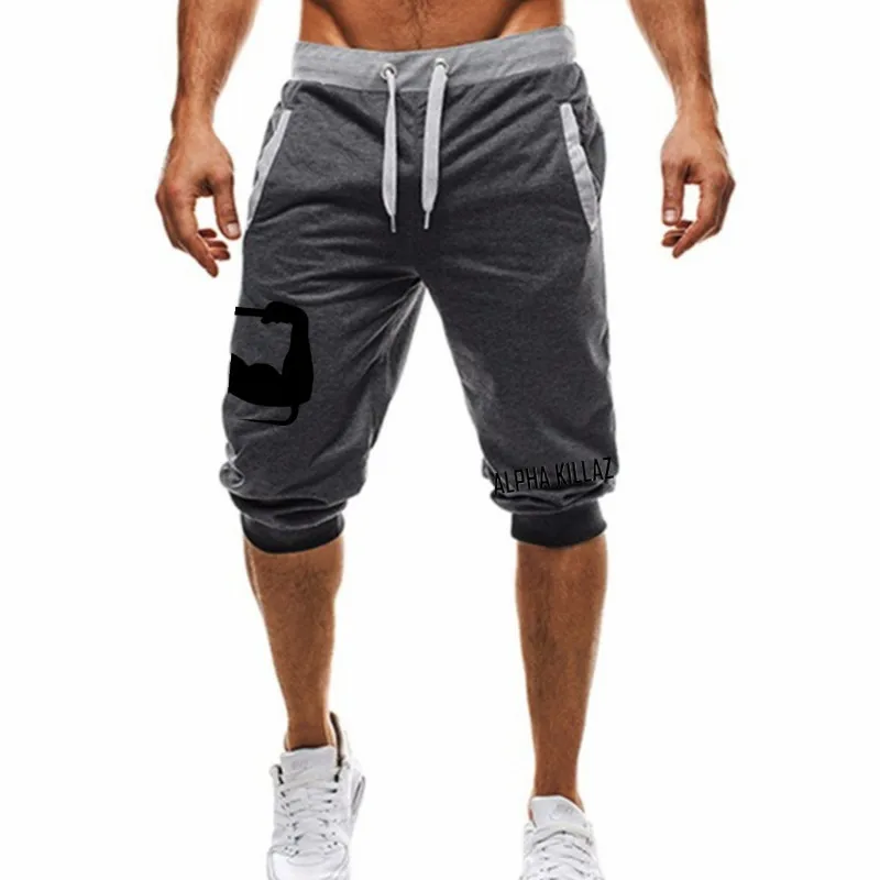 Брендовые Летние повседневные хлопковые мужские шорты с модным принтом Спортивные бермуды с принтом тренировочные штаны для фитнеса шорты для бега мужские