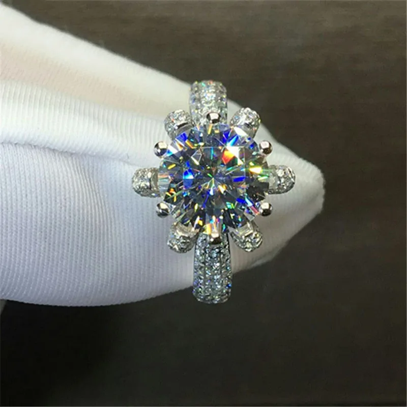 18 K 750Au золото Moissanite АЛМАЗНОЕ КОЛЬЦО D Цвет VVS с национальным сертификатом MO-00103