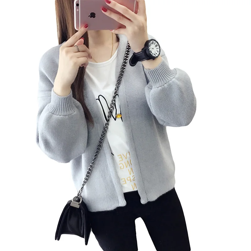 

2018 New Wool Knitted Sweater Women 2018 Winter Fashion Lantern Sleeve Cardigan Female Open Front Sweater Coat RE0905