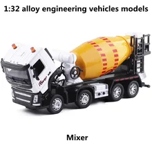 1:32 liga modelos de veículos de engenharia, puxar para trás & piscando & musical, modelo misturador, metal diecasts, veículos de brinquedo, frete grátis