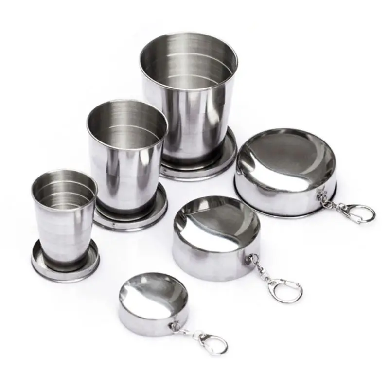 

1PC Mini Stainless Steel Portable Travel Folding Cup Telescopic Outdoor Folded Cups Collapsible Water Beer Cup