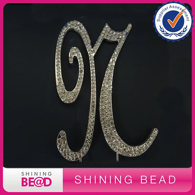 

Free Shipping 20 PCS 12cm Crystal Diamonte Rhinestone Letter Initial Cake Topper - Wedding Birthday