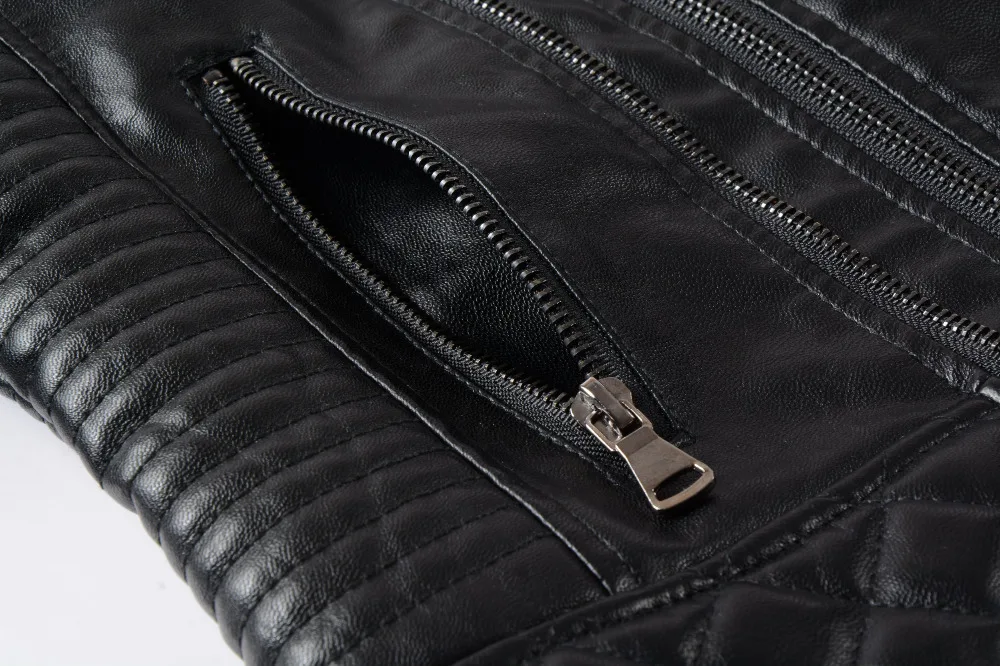 2020 New Fashion Women Soft Faux Leather PU Jackets and Coats Lady Motorcyle Zippers Biker Black Spliced Street Outerwear