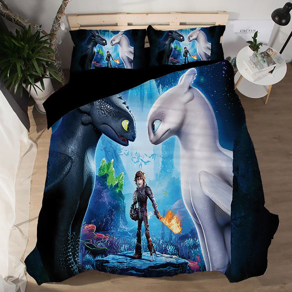3D How to Train your Dragon Quilt Cover Bedding Set Kids Duvet Cover Pillowcases