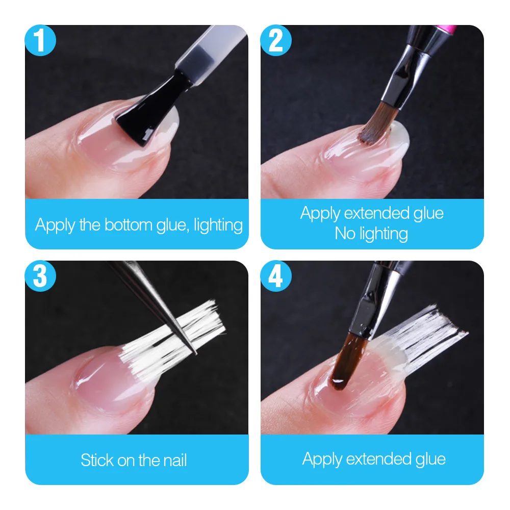 Nailart наращивание Fibernails Fiberglas форма для ногтей Акриловые наконечники