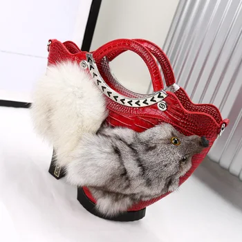 

The New Ladies Handbag High Heels Bags Kits Fox Headwear Ornaments Ban Casual Bag Support Drop Shipping