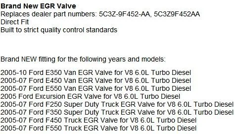 Для 05-07 Ford F-350 super duty 6.0l-V8 egr Клапан egv1031 3c349f452ac 3c3z9f452ac 4c3z9f452a cx1959 5c3z9f452aa cx2056